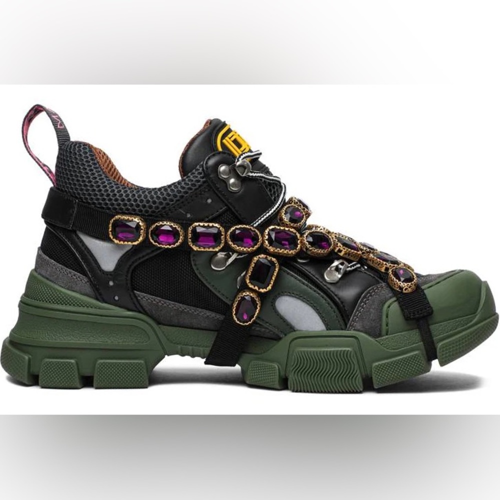 Gucci Kids Sneakers with Green and Purple Accents